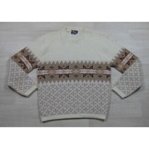 Vintage 70s Bruce Cameron Fair Isle Sweater Men's (XL) Geometric Apres Ski